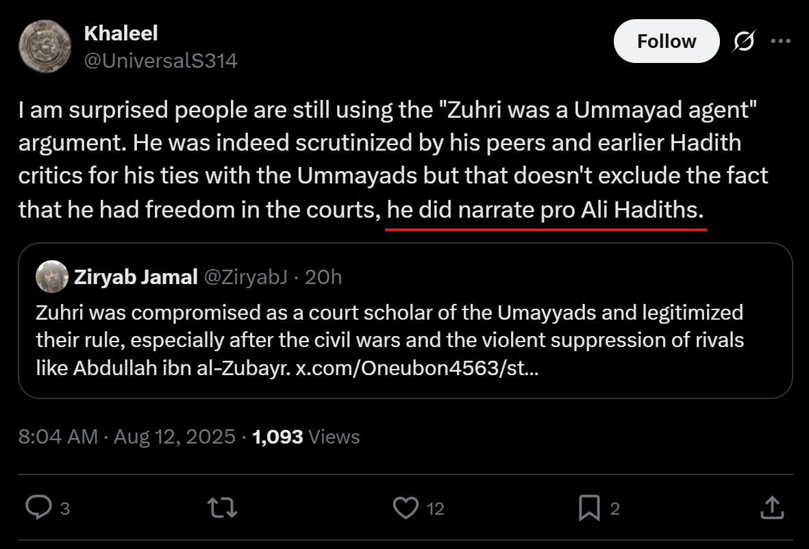 Read more about the article Whitewashing al-Zuhri — and Why It Fails